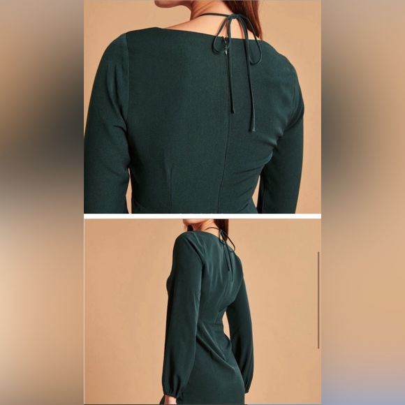 NWT A&F long sleeve strappy halter mini dress, XS, green - Picture 3 of 7